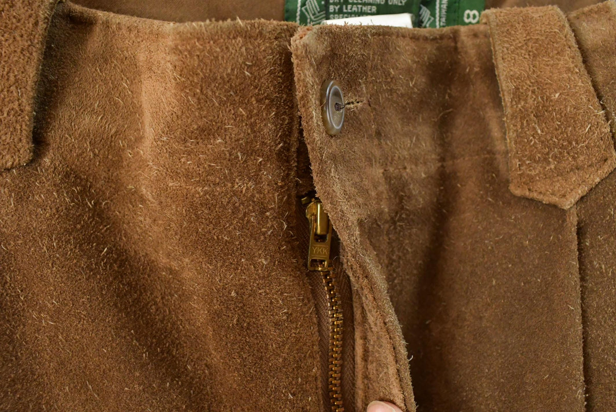 Vintage 1990s Polo Country Western Leather Suede Pants Women's 29 x 29 from propervintagecanada