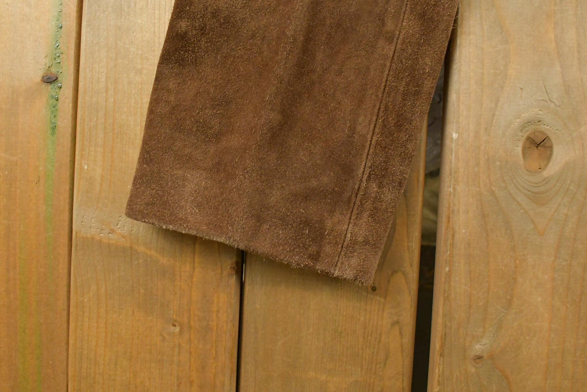 Vintage 1990s Polo Country Western Leather Suede Pants Women's 29 x 29 from propervintagecanada