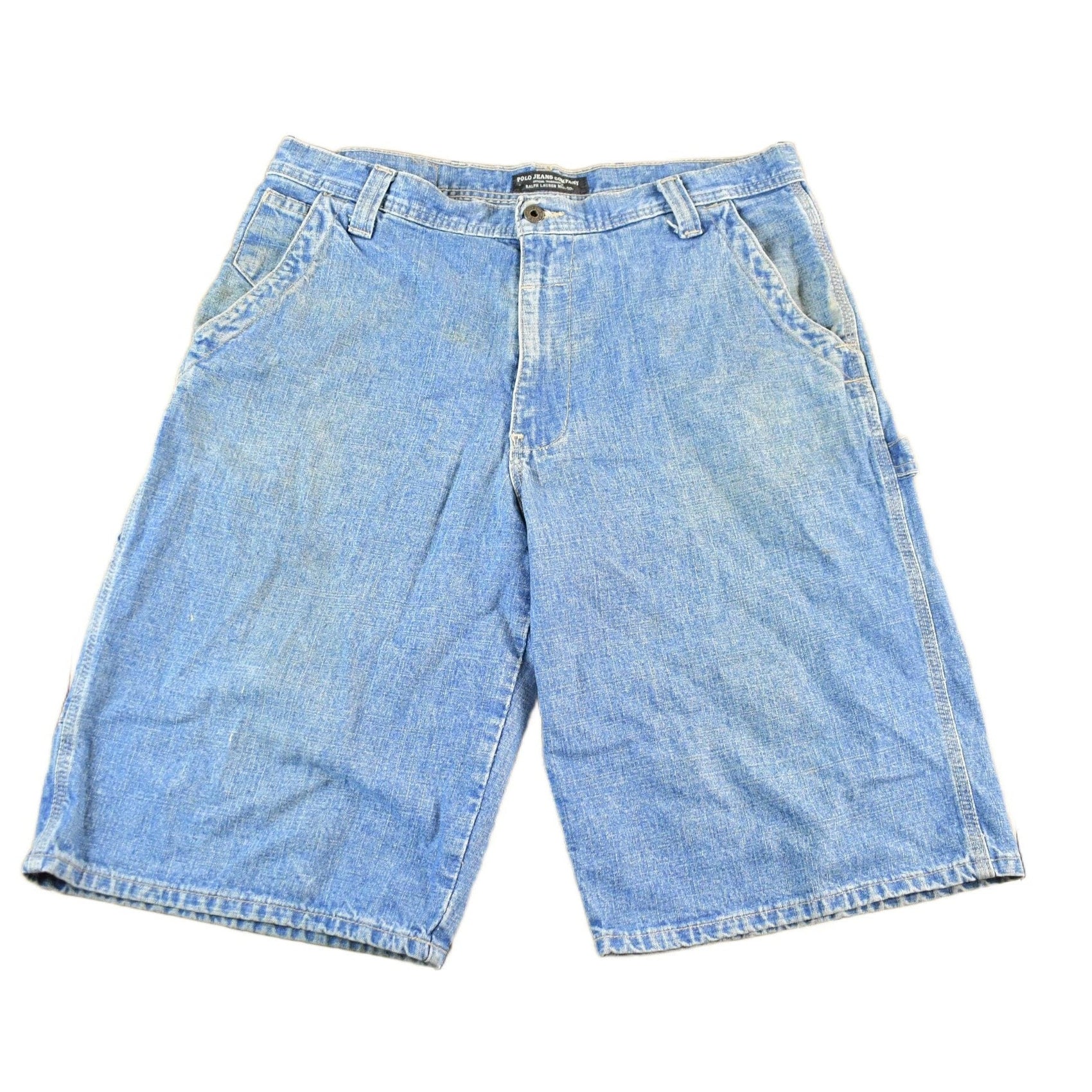 Vintage 1990s Polo Jeans Company Ralph Lauren Denim Carpenter Shorts Men's Large 36 from propervintagecanada