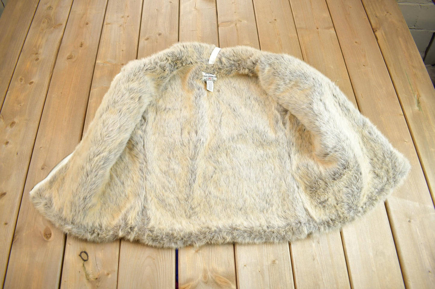 Vintage 1990s Polo Jeans Fur Lined Embroidered Sweater Vest Women's M from propervintagecanada