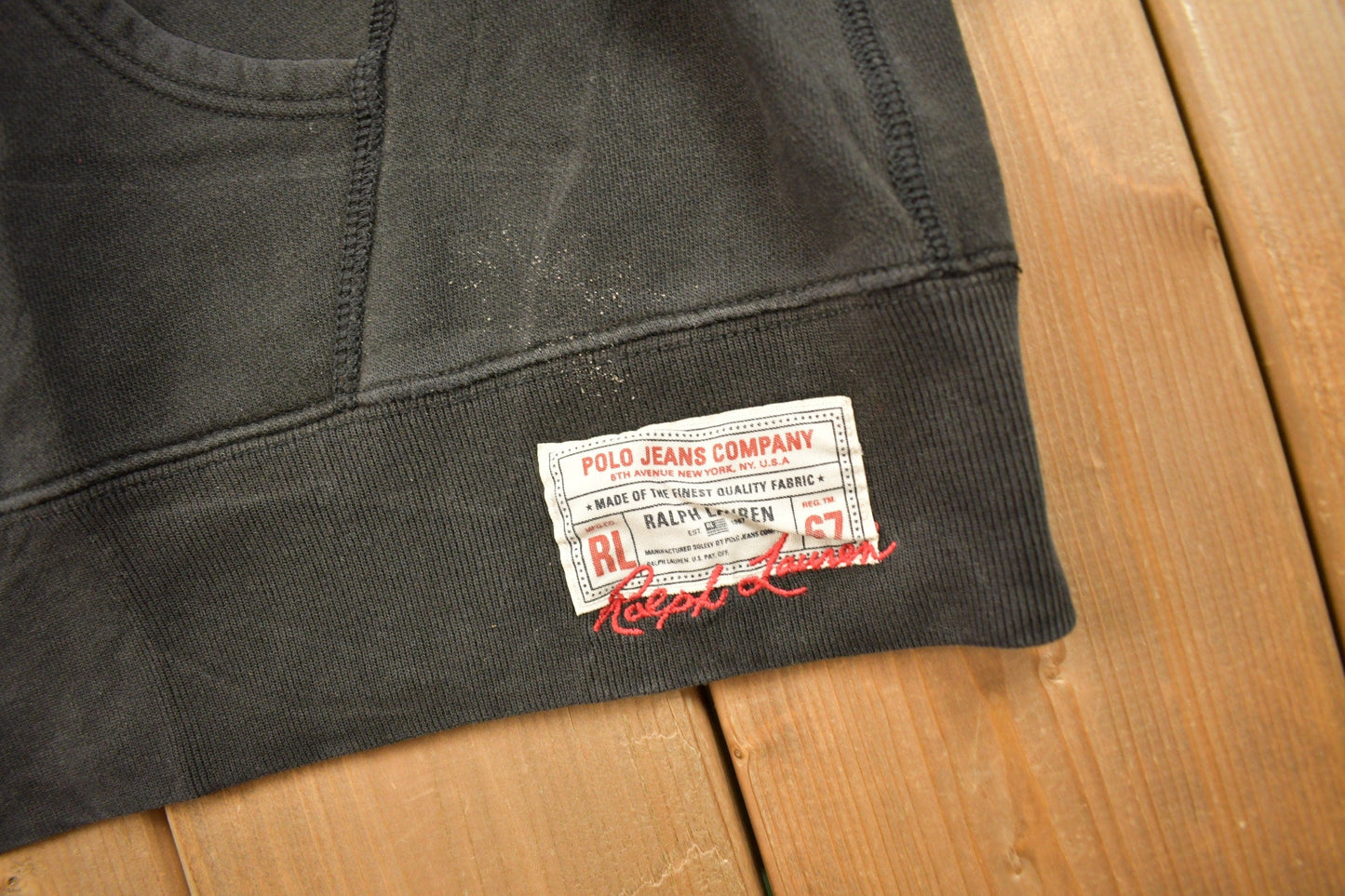 Vintage 1990s Polo Jeans Ralph Lauren Embroidered Full Zip Hoodie Men's 2XL from propervintagecanada