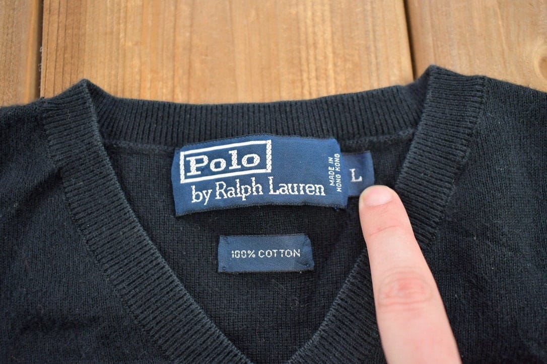 Vintage 1990s Polo Ralph Lauren Blank V-Neck Sweatshirt Men's Medium from propervintagecanada
