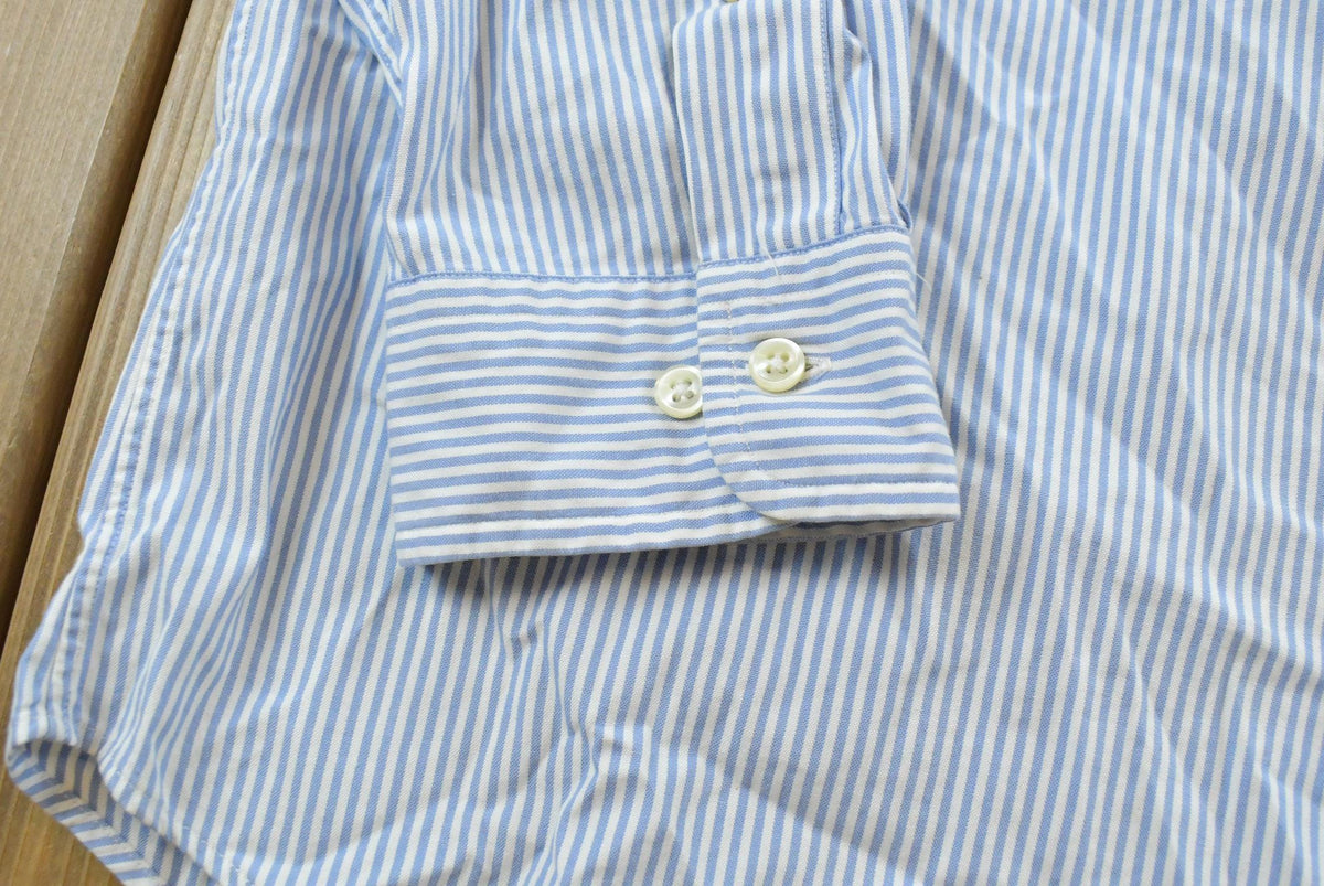 Vintage 1990s Polo Ralph Lauren Blue Striped Button Up Dress Shirt Mens 2XL from propervintagecanada