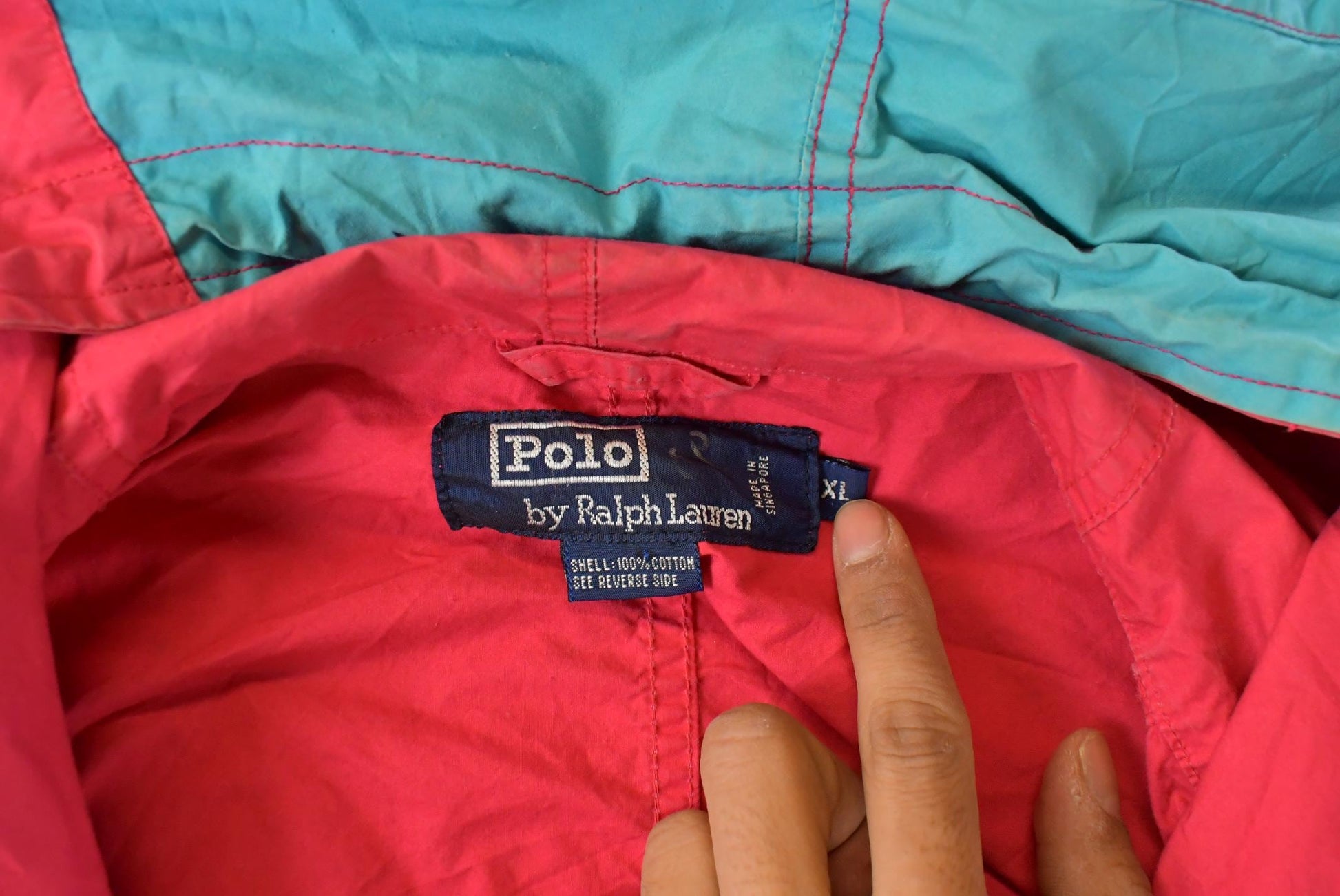 Vintage 1990s Polo Ralph Lauren Border Field Parka Jacket Men's XL / 90s Polo / Full Zip Jacket / Streetwear / Athleisure / Striped Jacket from propervintagecanada