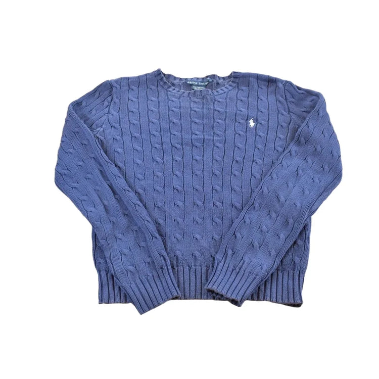 Vintage 1990s Polo Ralph Lauren Cable Knit Cotton Crewneck Sweater Men's S from propervintagecanada