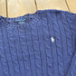 Vintage 1990s Polo Ralph Lauren Cable Knit Cotton Crewneck Sweater Men's S from propervintagecanada