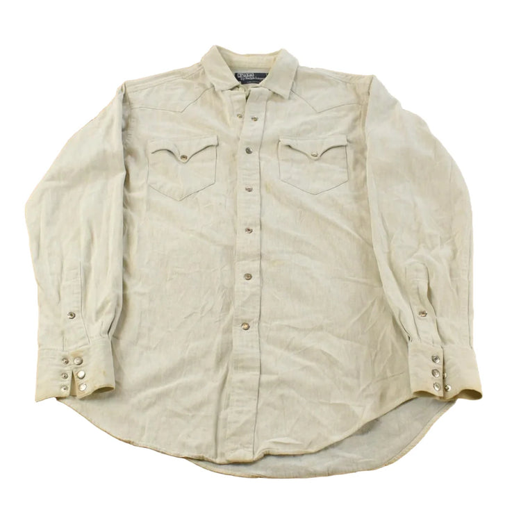 Vintage 1990s Polo Ralph Lauren Cowboy Western Pearl Snap Shirt Men's M from propervintagecanada