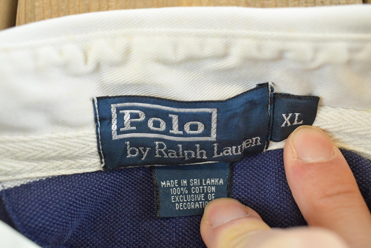 Vintage 1990s Polo Ralph Lauren Embroidered Collared T Shirt Mens XL from propervintagecanada