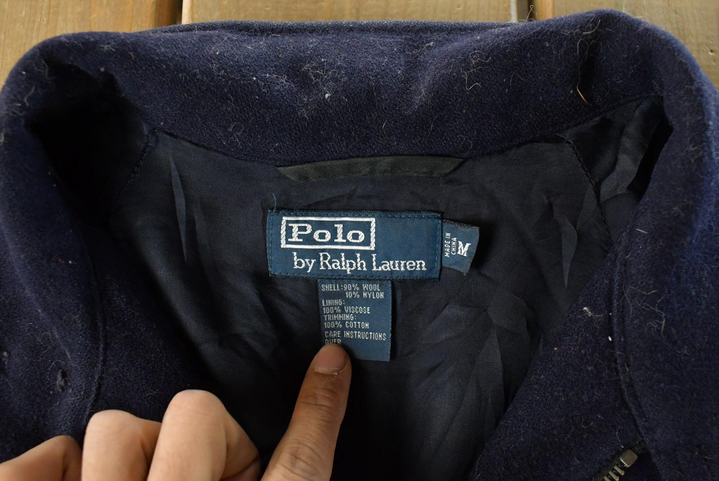Vintage 1990s Polo Ralph Lauren Full Zip Wool Jacket Men's Medium from propervintagecanada