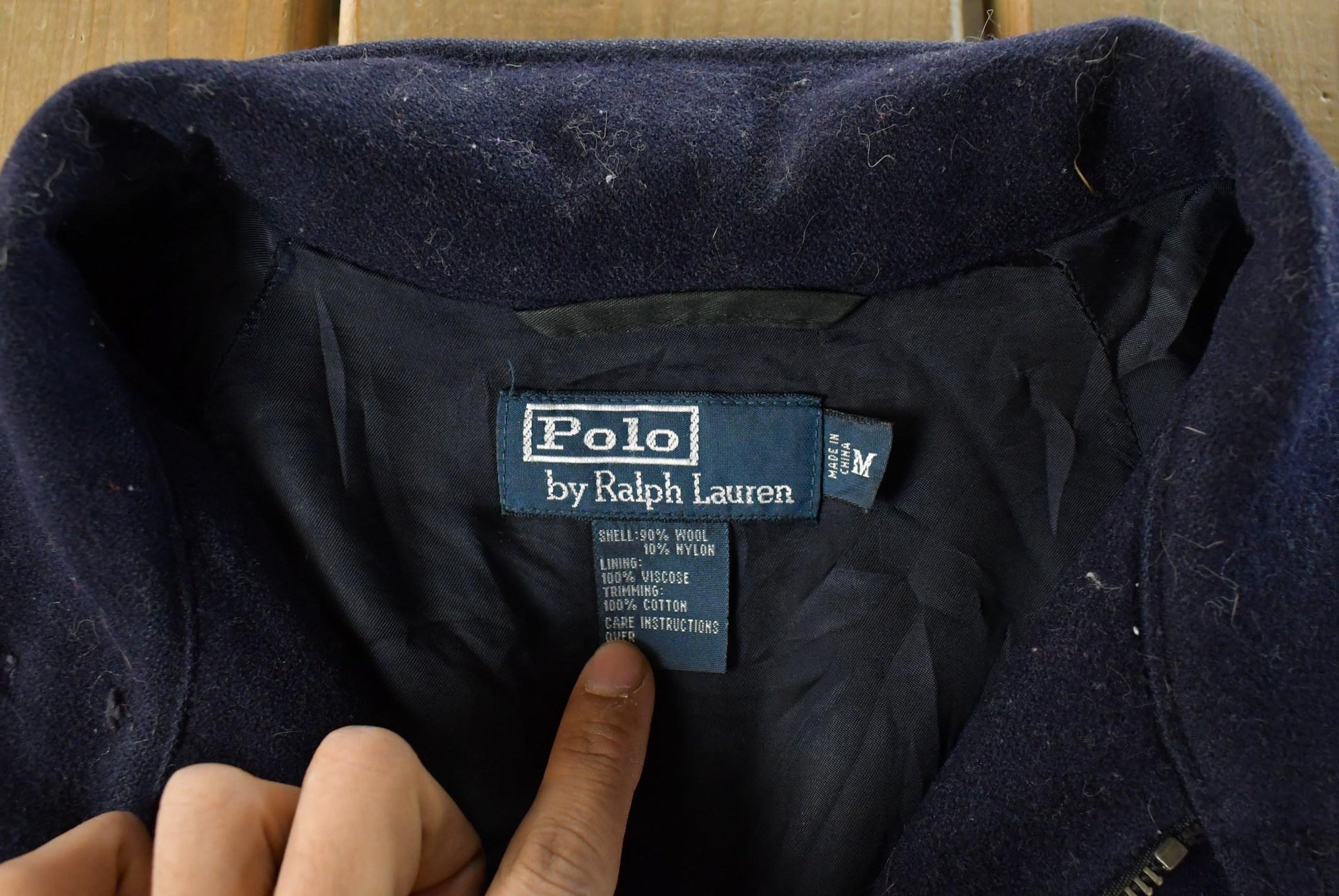 Vintage 1990s Polo Ralph Lauren Full Zip Wool Jacket Men's Medium from propervintagecanada