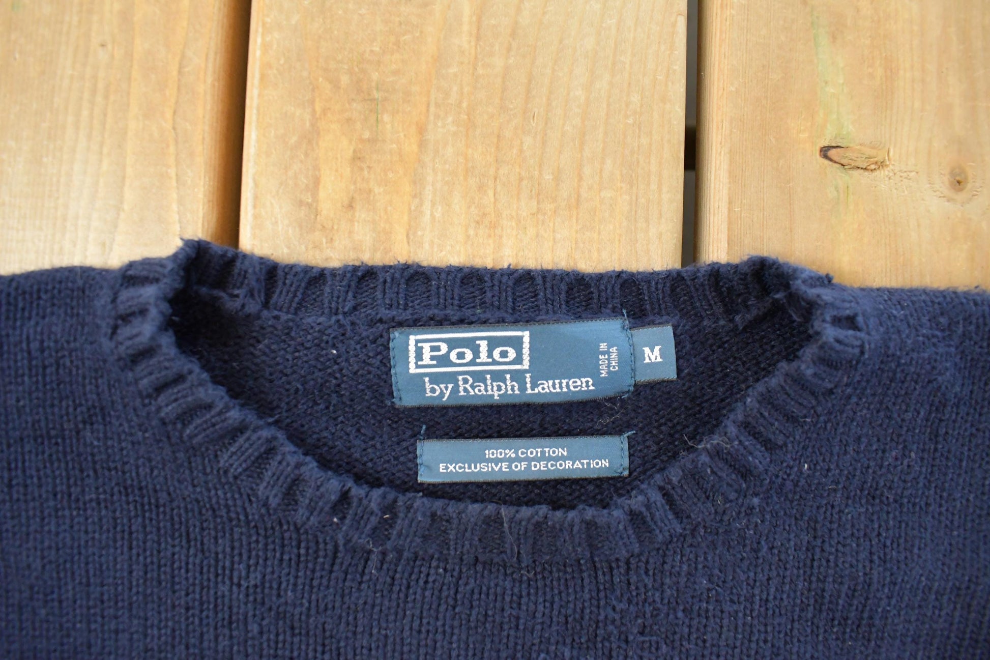 Vintage 1990s Polo Ralph Lauren Knit Crewneck Sweater Men's Medium from propervintagecanada