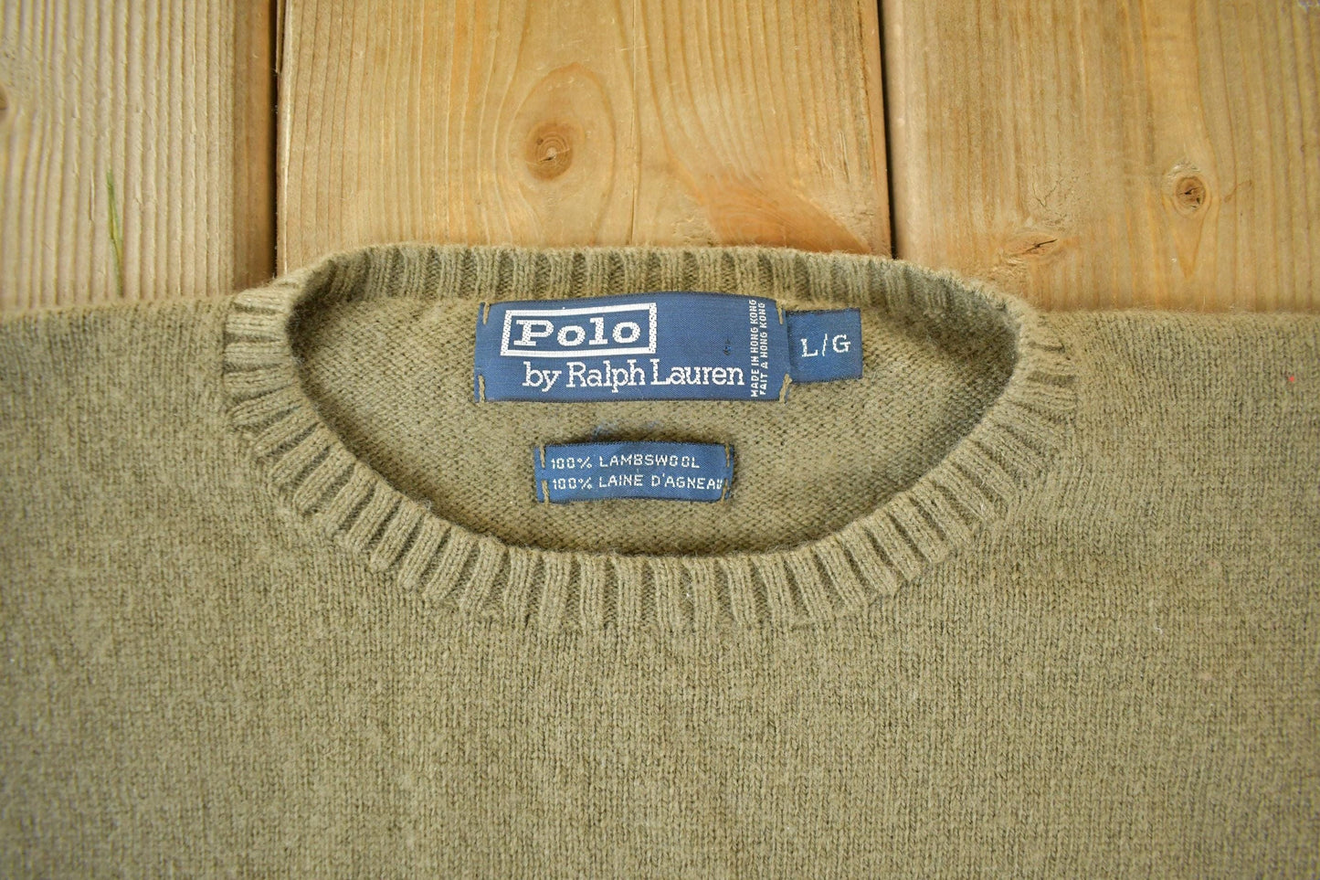 Vintage 1990s Polo Ralph Lauren Lambswool Knit Crewneck Sweater Men's Large from propervintagecanada