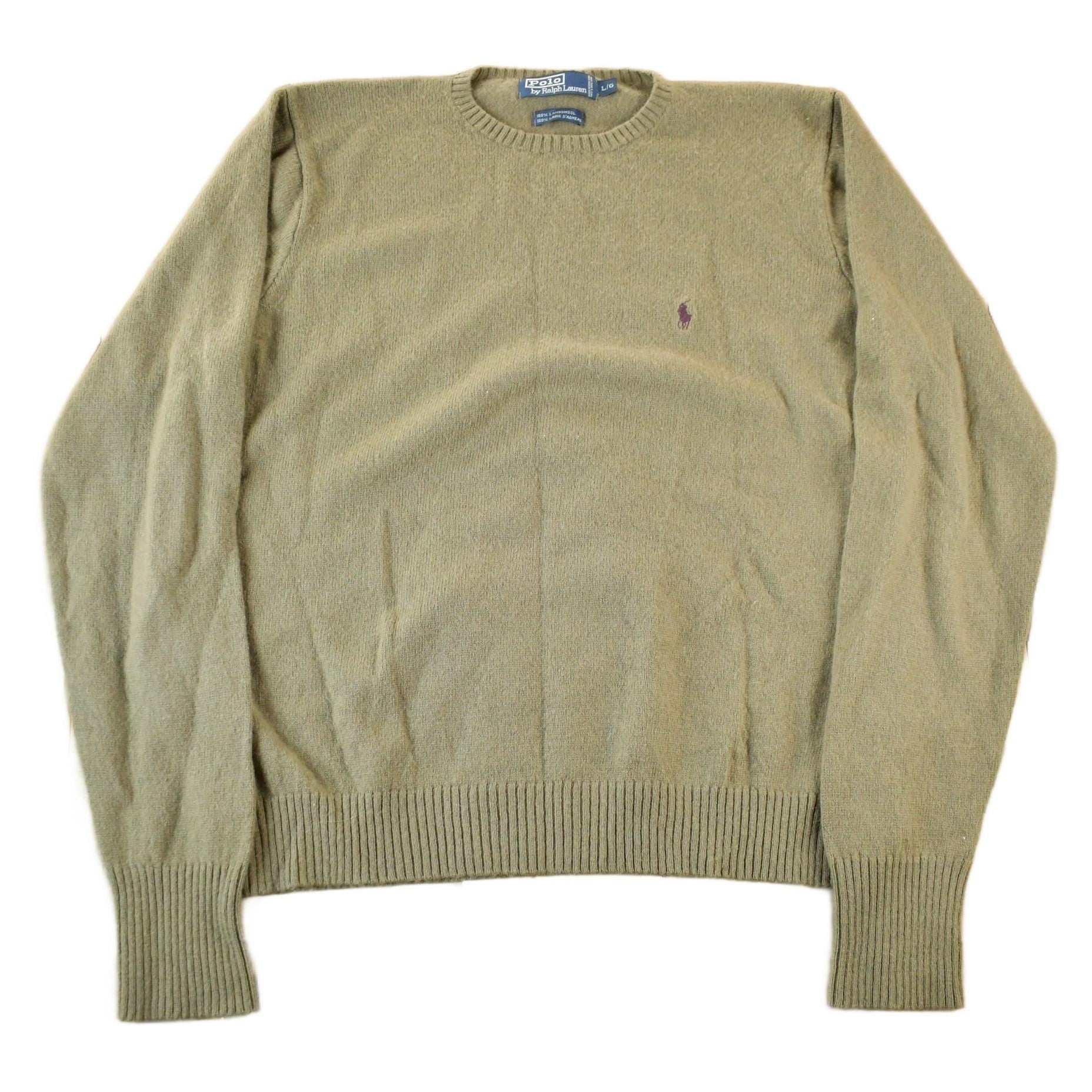 Vintage 1990s Polo Ralph Lauren Lambswool Knit Crewneck Sweater Men's Large from propervintagecanada