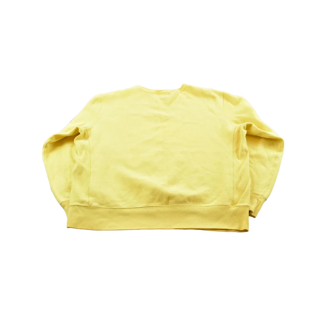 Vintage 1990s Polo Ralph Lauren Logo Yellow Reverse Weave Style Crewneck Sweatshirt Men's XL / 90s Streetwear / Basic Layering from propervintagecanada