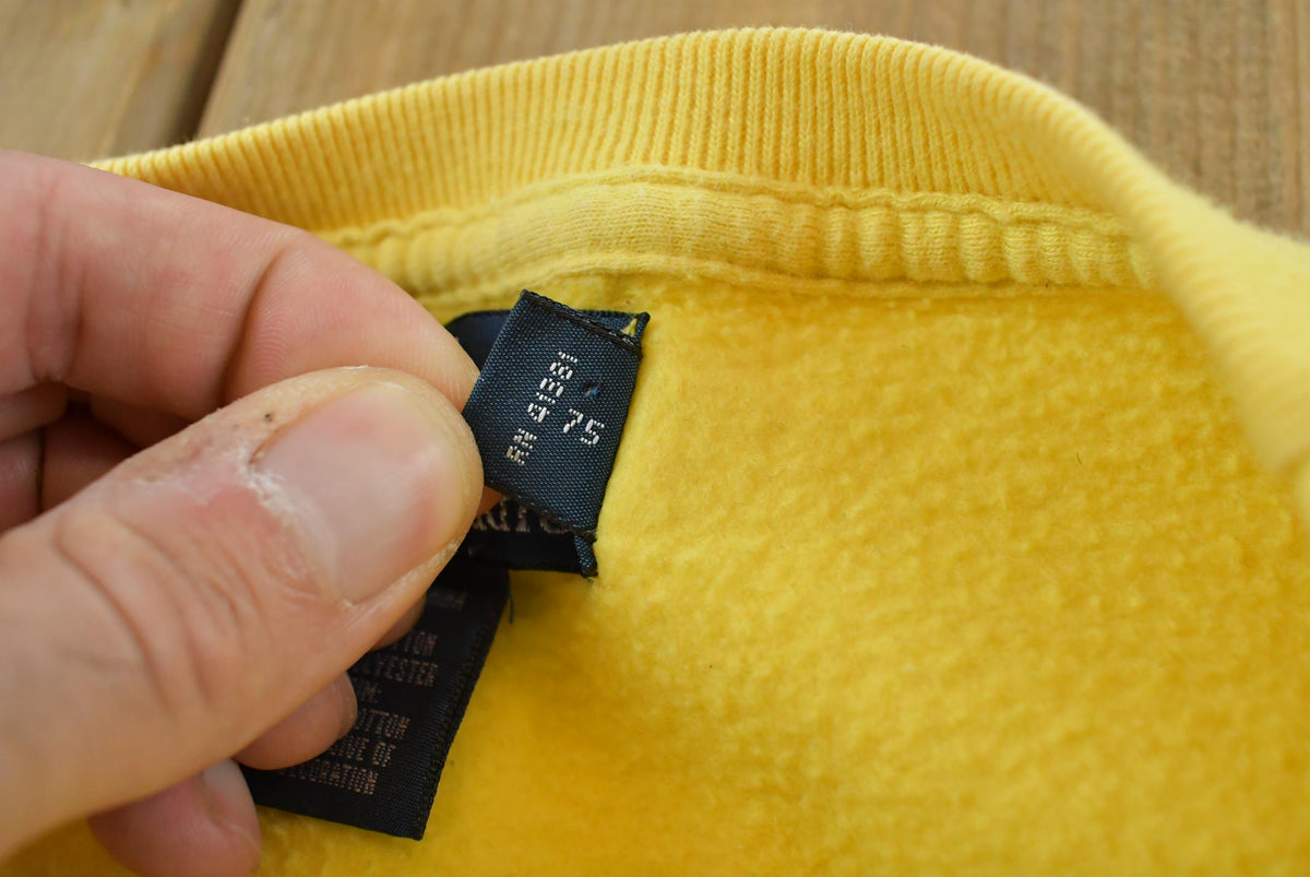 Vintage 1990s Polo Ralph Lauren Logo Yellow Reverse Weave Style Crewneck Sweatshirt Men's XL / 90s Streetwear / Basic Layering from propervintagecanada