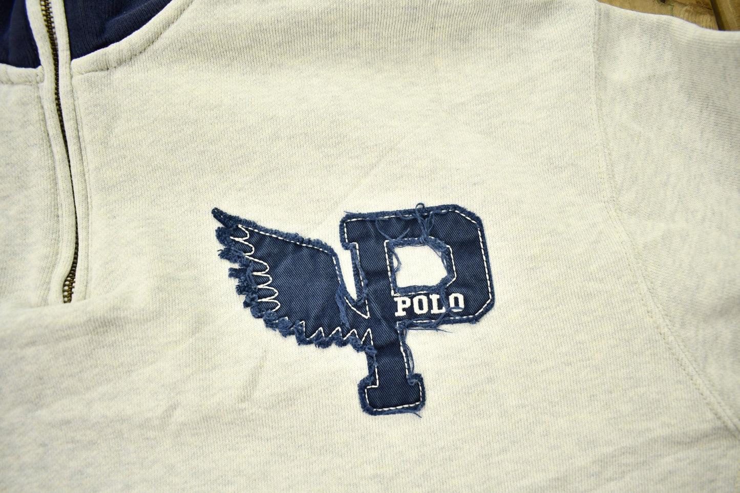 Vintage 1990s Polo Ralph Lauren P-Wing Quarter Zip Sweatshirt Men's Large from propervintagecanada