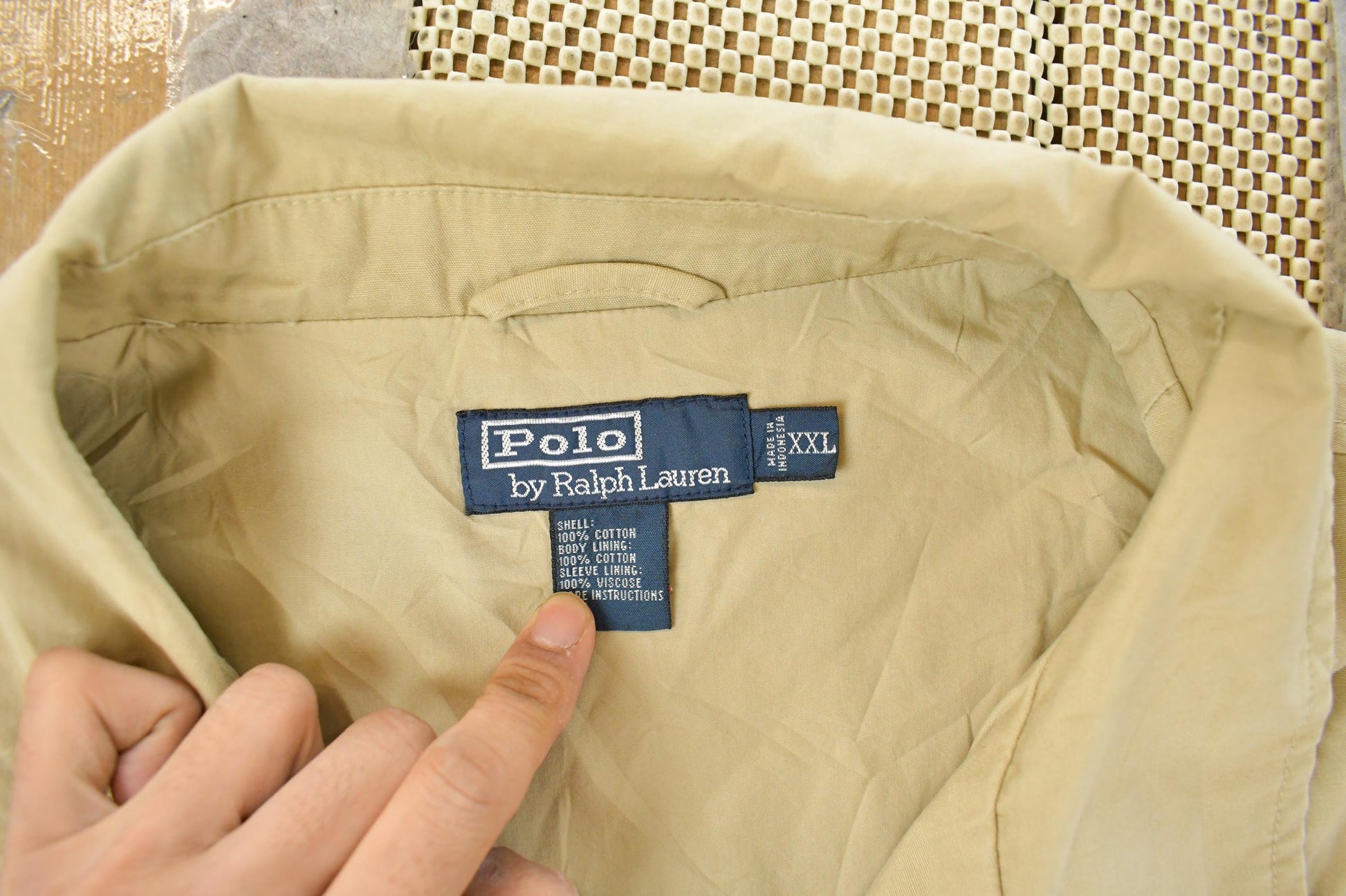 Vintage 1990s Polo Ralph Lauren Poplin Military Field Jacket Men's 2XL from propervintagecanada