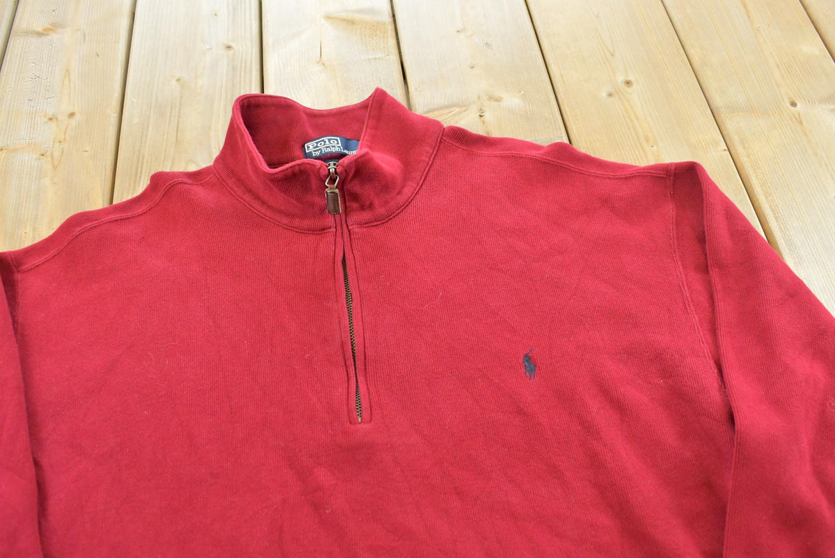 Vintage 1990s Polo Ralph Lauren Pullover Quarter Zip Sweatshirt Men's XL from propervintagecanada