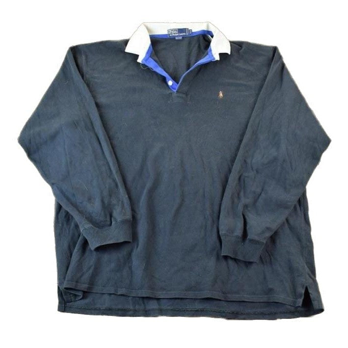 Vintage 1990s Polo Ralph Lauren Quarter Button Up Long Sleeve Rugby Style Shirt