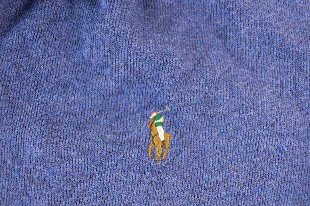 Vintage 1990s Polo Ralph Lauren Quarter Zip Sweatshirt Made In USA Men's Large from propervintagecanada