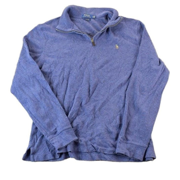 Vintage 1990s Polo Ralph Lauren Quarter Zip Sweatshirt Made In USA Men's Large from propervintagecanada