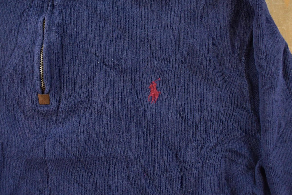 Vintage 1990s Polo Ralph Lauren Quarter Zip Sweatshirt Men's Large from propervintagecanada