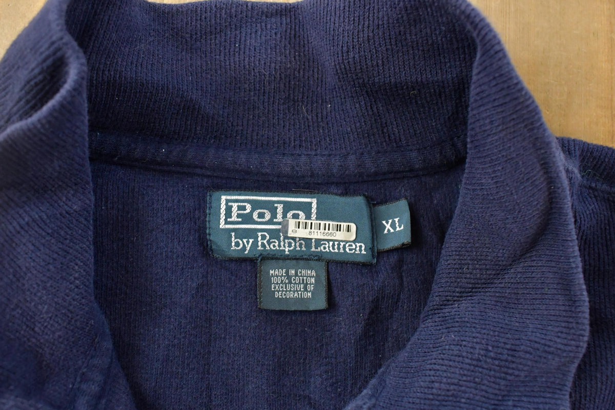 Vintage 1990s Polo Ralph Lauren Quarter Zip Sweatshirt Men's Large from propervintagecanada