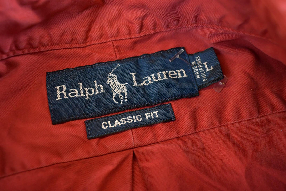 Vintage 1990s Polo Ralph Lauren Red Button Up Shirt Mens L from propervintagecanada