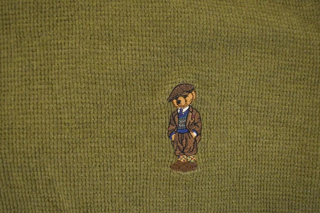 Vintage 1990s Polo Ralph Lauren Sleepwear Embroidered Mini Bear Knit Crewneck Sweatshirt Men's M from propervintagecanada