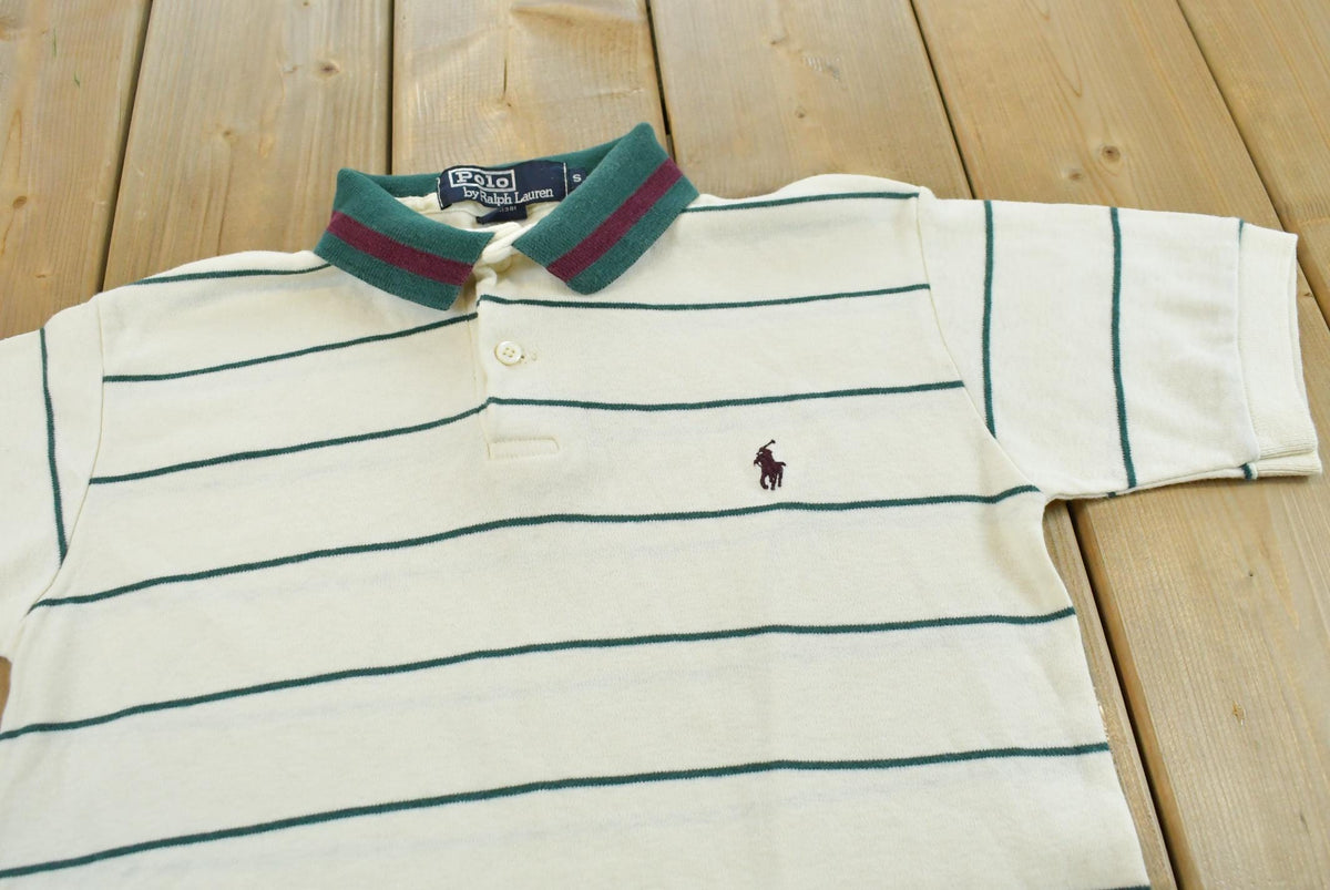 Vintage 1990s Polo Ralph Lauren Small Pony Collared Striped Golf Shirt Men's S from propervintagecanada