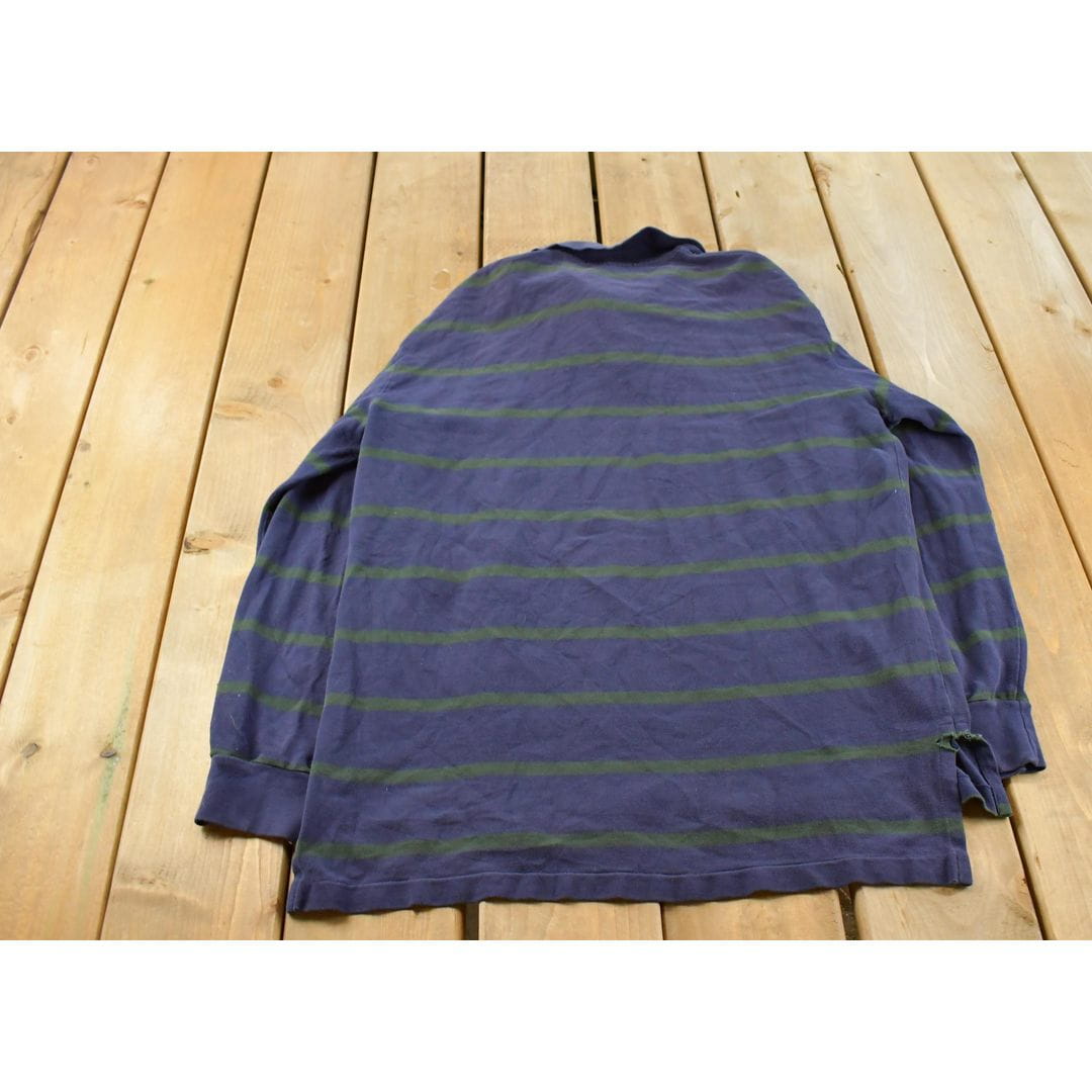 Vintage 1990s Polo Ralph Lauren Striped Long Sleeve Rugby Shirt Men's L from propervintagecanada