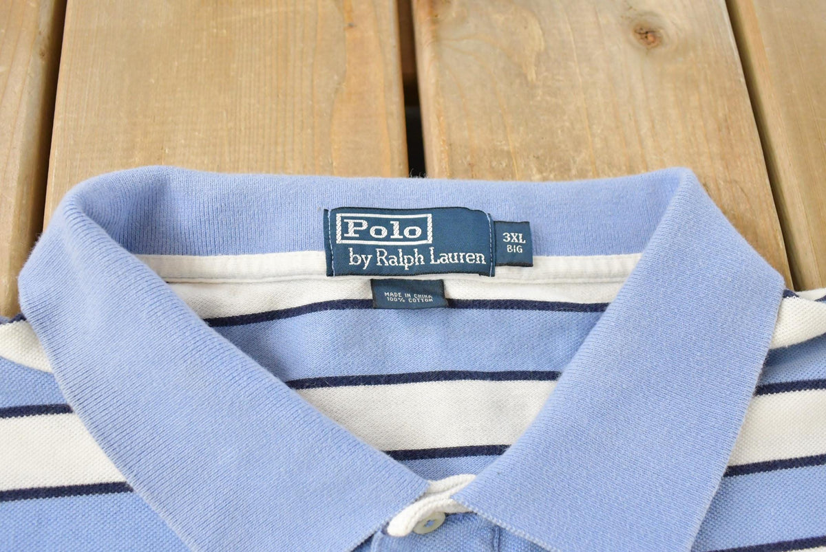 Vintage 1990s Polo Ralph Lauren Striped Polo Shirt Men's 3XL from propervintagecanada
