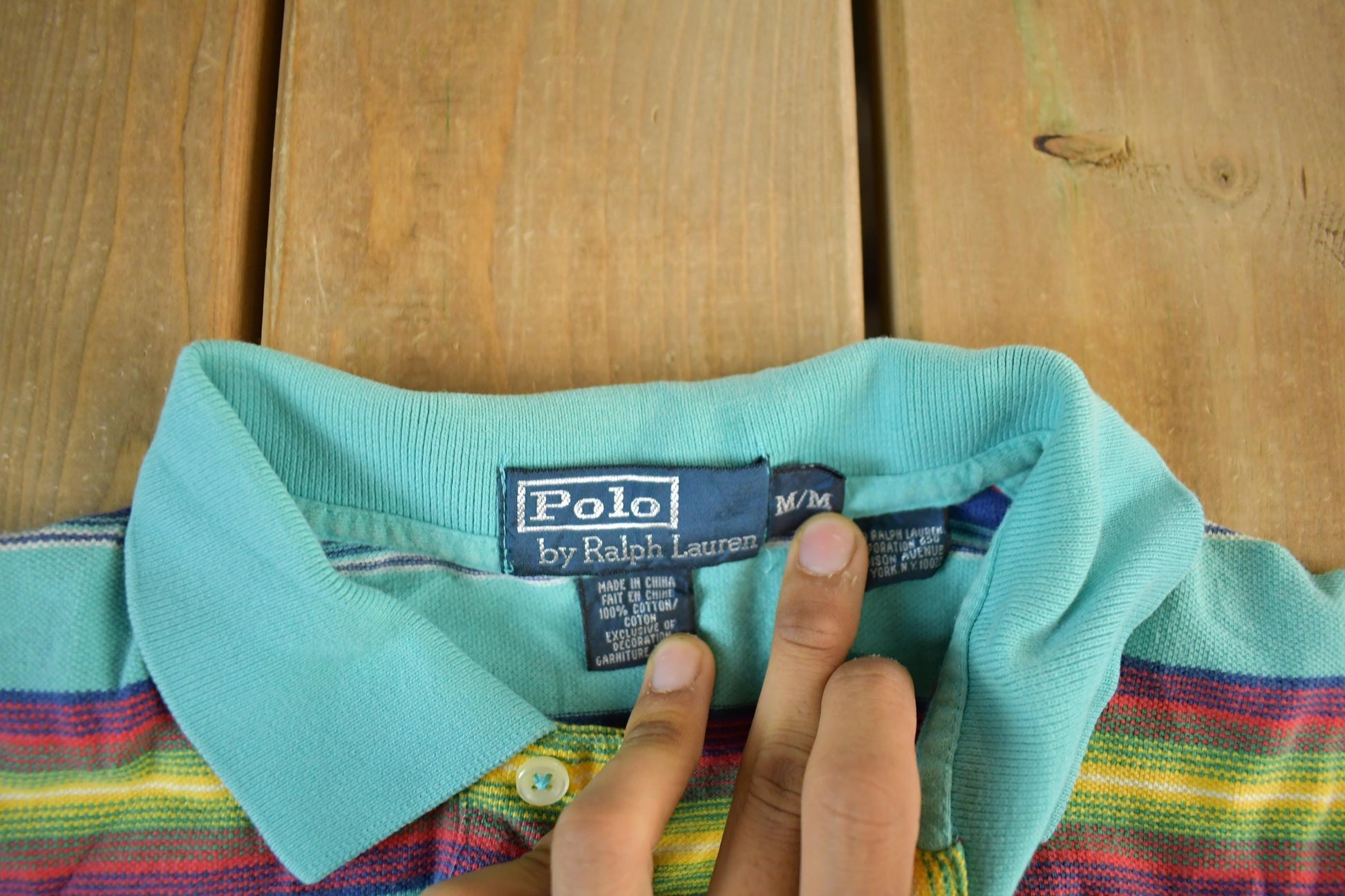 Vintage 1990s Polo Ralph Lauren Striped Polo Shirt Men's Medium from propervintagecanada
