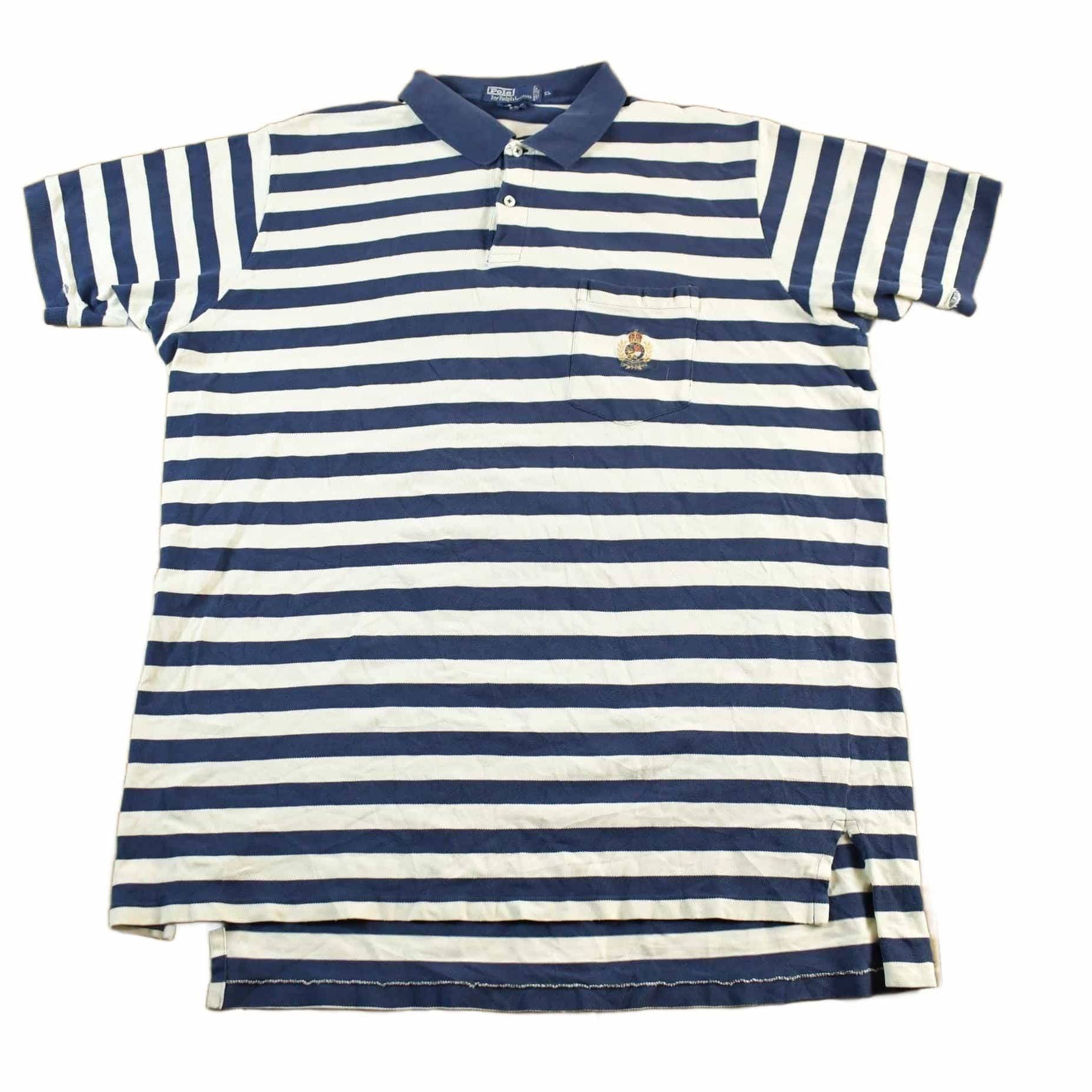Vintage 1990s Polo Ralph Lauren Striped Polo Shirt Men's XL from propervintagecanada