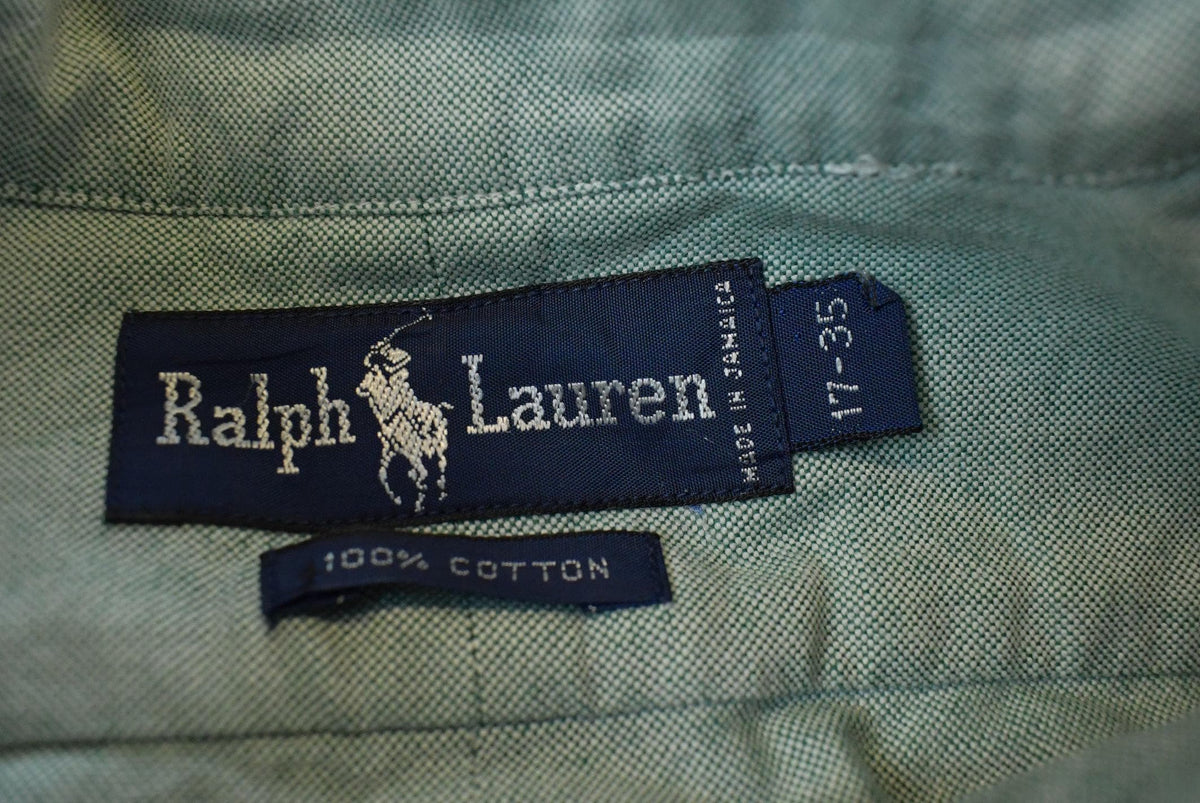 Vintage 1990s Polo Ralph Lauren Teal Button Up Dress Shirt Mens Men's XL from propervintagecanada