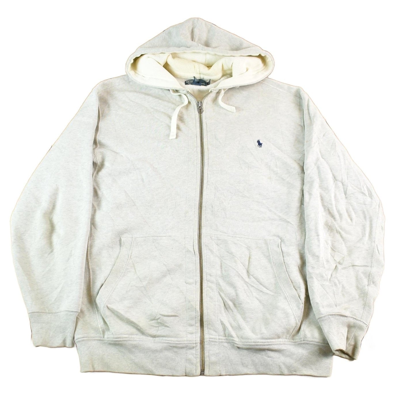 Vintage 1990s Polo Ralph Lauren Thermal Lined Full Zip Hoodie Men's XL Tall from propervintagecanada