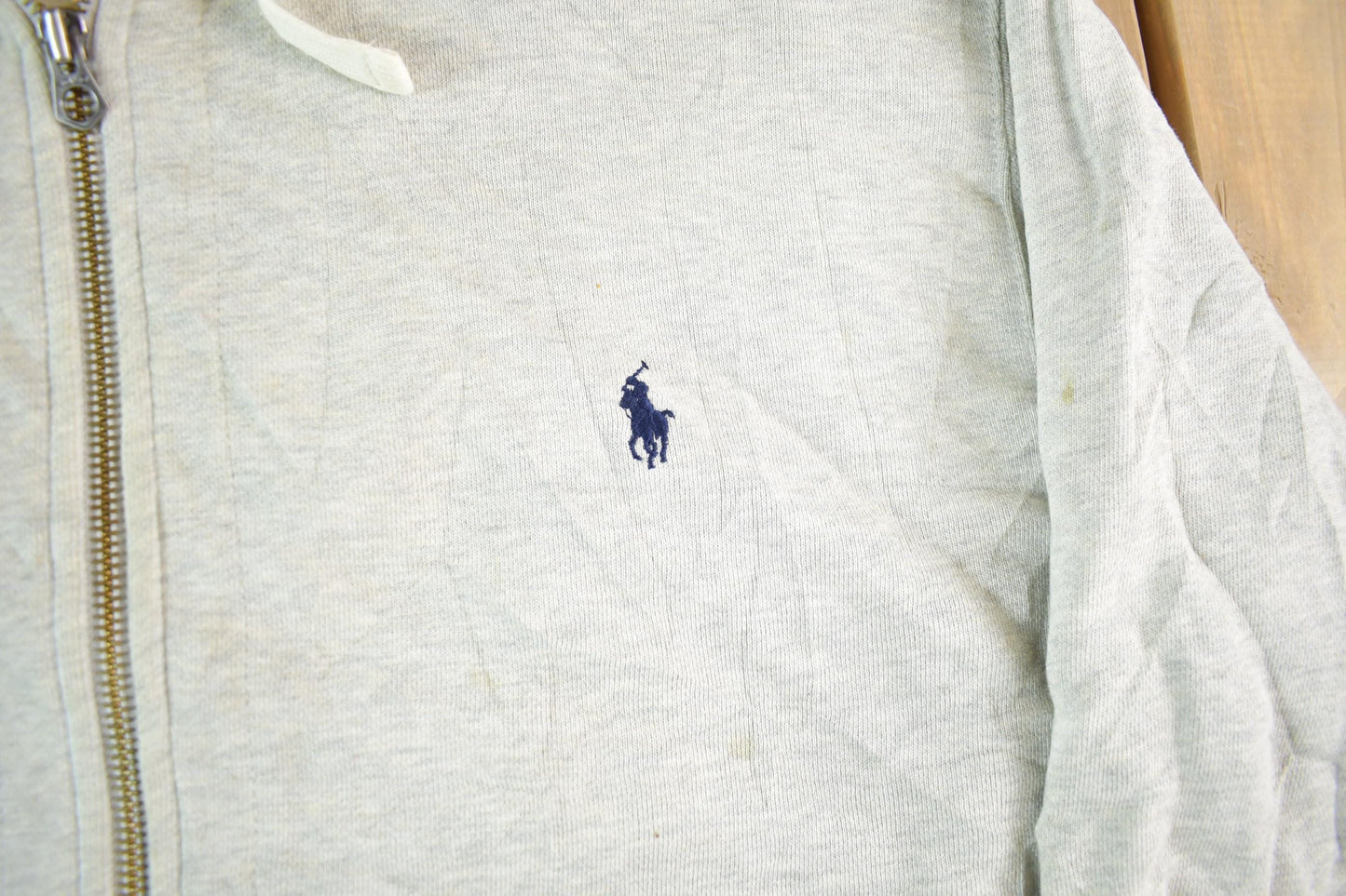 Vintage 1990s Polo Ralph Lauren Thermal Lined Full Zip Hoodie Men's XL Tall from propervintagecanada