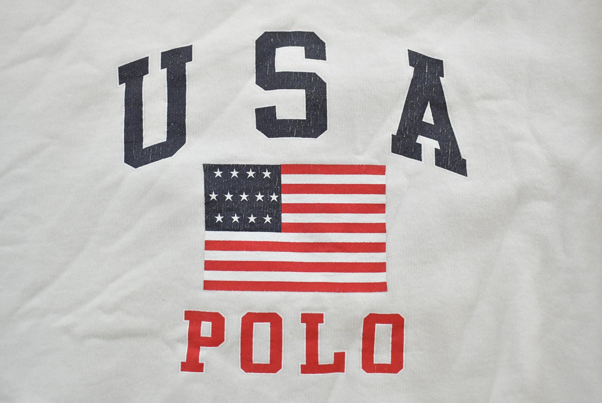 Vintage 1990s Polo Ralph Lauren USA Flag Crewneck Sweatshirt Men's XL from propervintagecanada