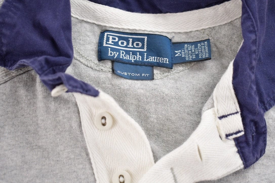 Vintage 1990s Polo Ralph Lauren USA Flag Embroidered Rugby Sweatshirt Men's Medium from propervintagecanada