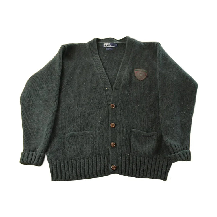Vintage 1990s Polo Ralph Lauren Wool Knit Cardigan Sweater Men's Large from propervintagecanada
