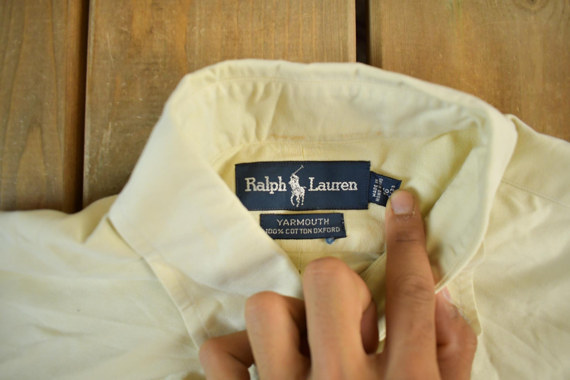 Vintage 1990s Polo Ralph Lauren Yarmouth Long Sleeve Button Down Shirt Men's XL from propervintagecanada
