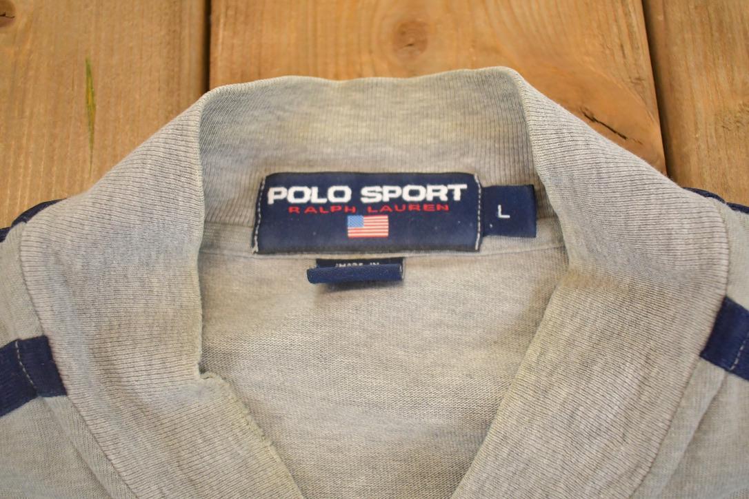Vintage 1990s Polo Sport Ralph Lauren Button Up Track Sweatshirt Mens M from propervintagecanada