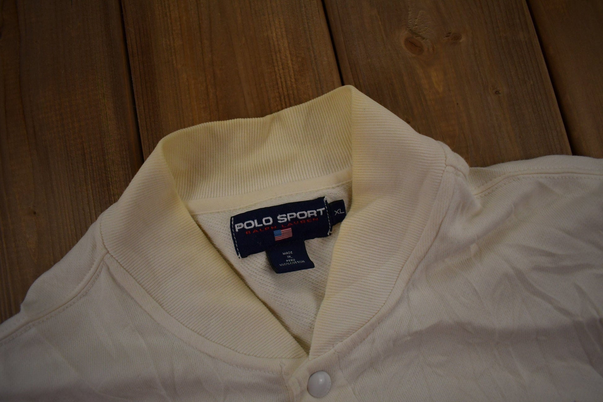 Vintage 1990s Polo Sport Ralph Lauren Snap Button Sweatshirt Men's XL from propervintagecanada