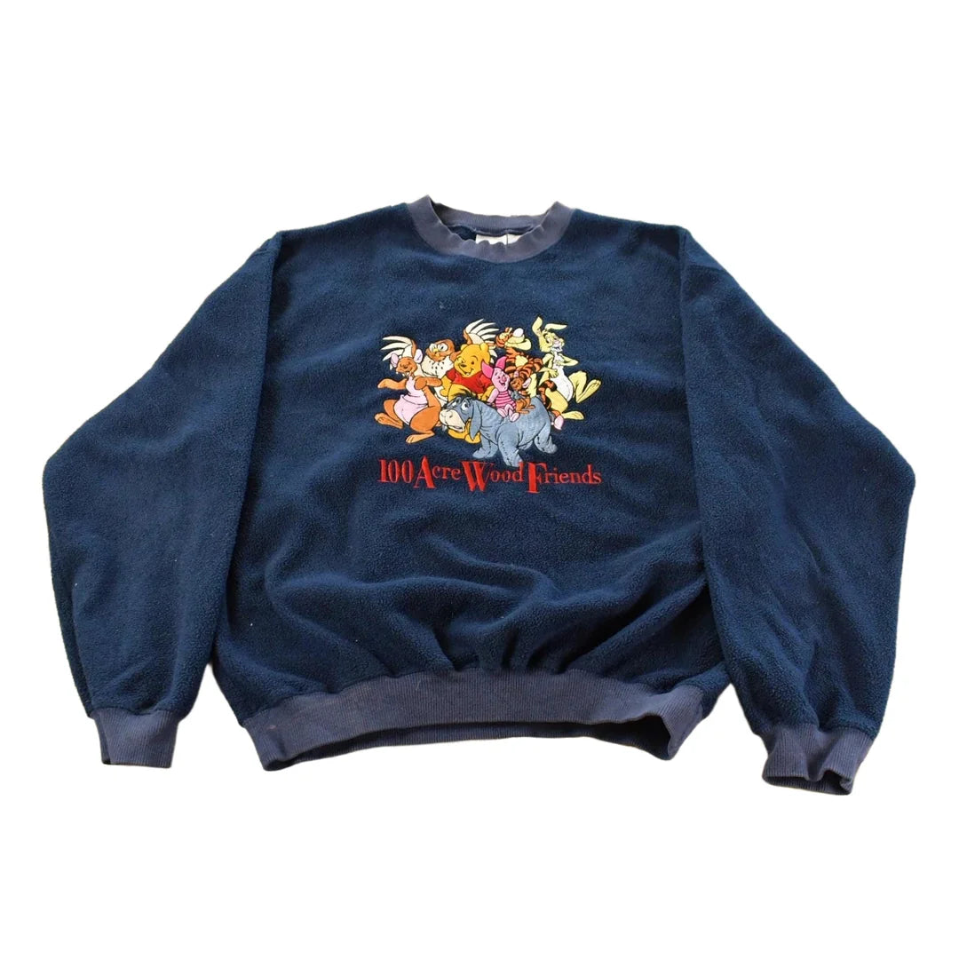 Vintage 1990s Pooh 100 Acre Wood Disney Fleece Crewneck Men's Small from propervintagecanada