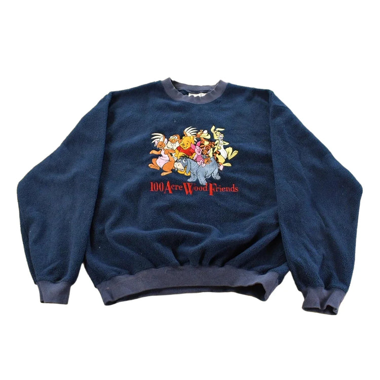 Vintage 1990s Pooh 100 Acre Wood Disney Fleece Crewneck Men's Small from propervintagecanada