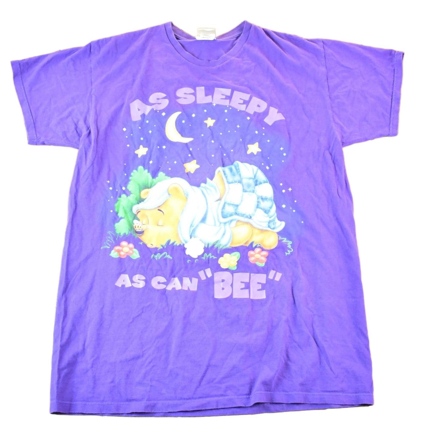 Vintage 1990s Pooh Bear As Sleepy As Can Be Disney Cartoon Promo T-Shirt Women's XL from propervintagecanada