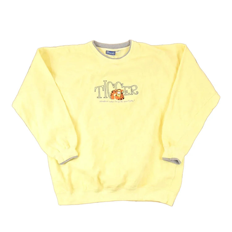 Vintage 1990s Pooh Tigger Embroidered Disney Crewneck Sweater Men's L from propervintagecanada