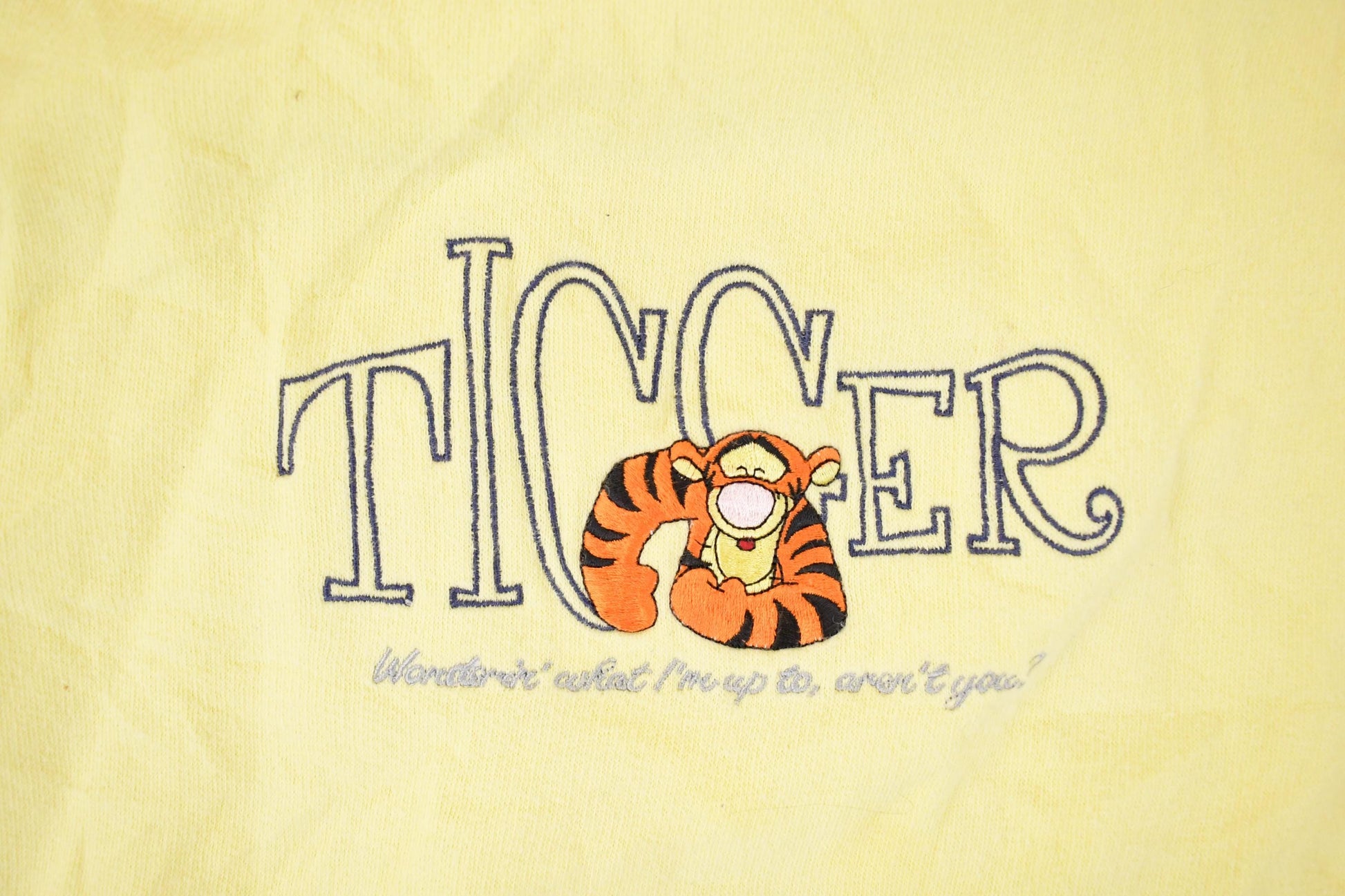 Vintage 1990s Pooh Tigger Embroidered Disney Crewneck Sweater Men's L from propervintagecanada