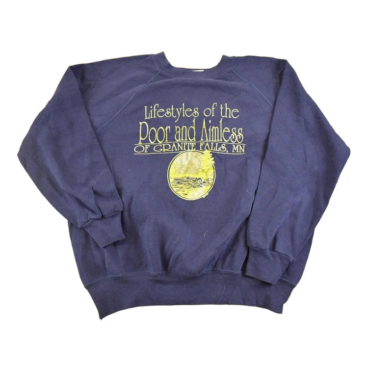 Vintage 1990s Poor And Aimless Souvenir Crewneck Sweatshirt Men's L from propervintagecanada