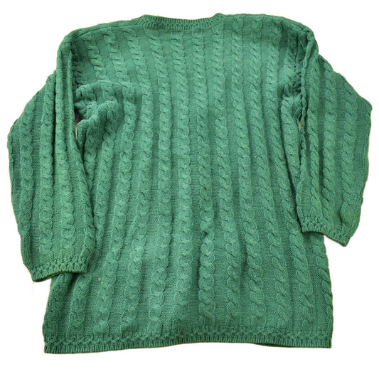Vintage 1990s Portraits Northern Isles Cable Knit Cardigan Sweater from propervintagecanada